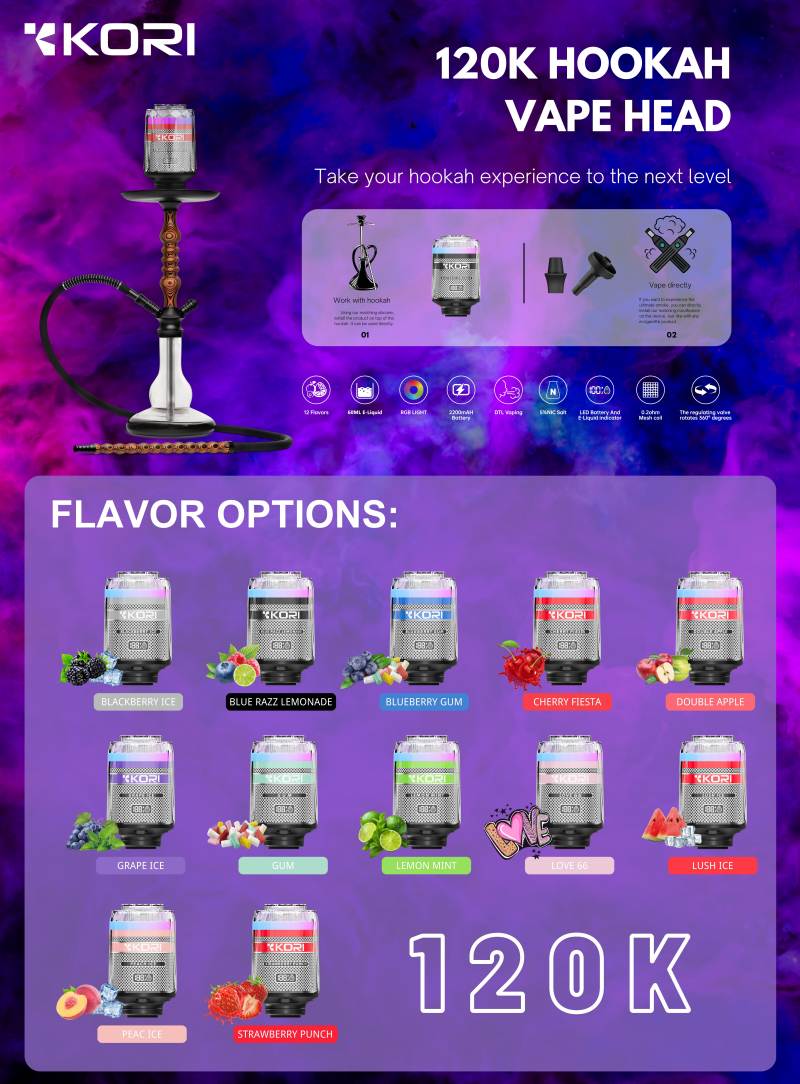 KORI 120K HOOKAH WAPE HEAD KORI 120K HOOKAH WAPE HEAD