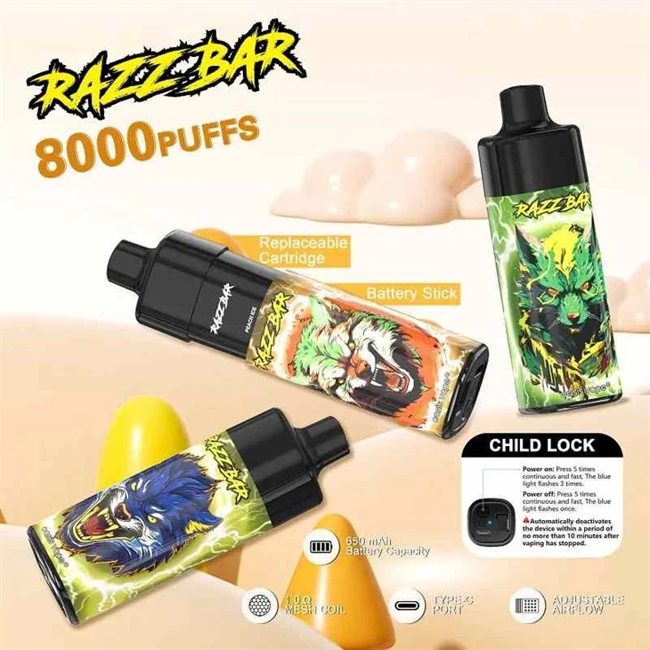RAZZ BAR 8000 Puffs บุหรี่ไฟฟ้าแบบใช้แล้วทิ้ง